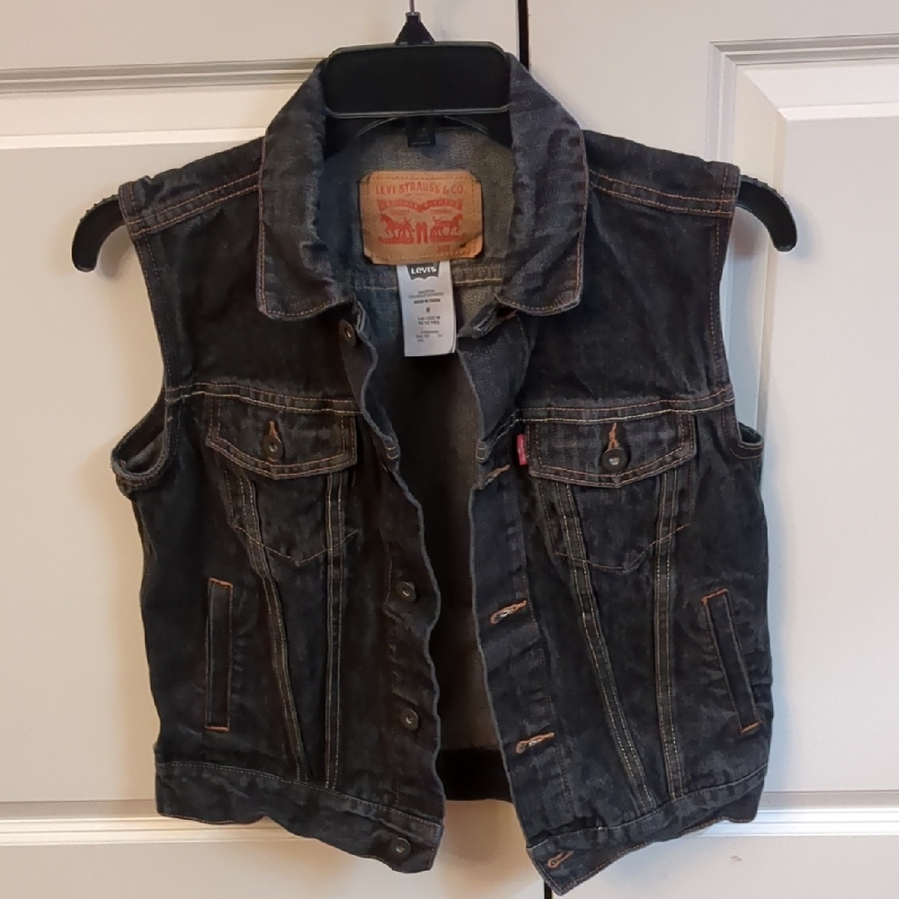 Levi's Black Denim Vest 10-12